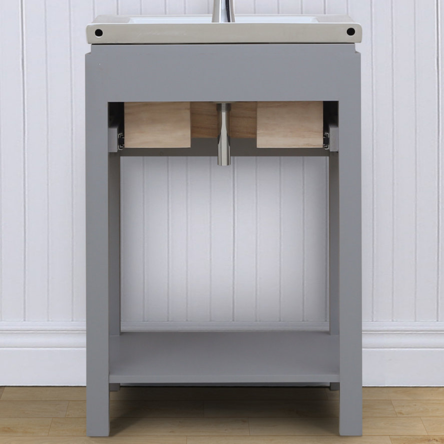 InFurniture 24" Single Bathroom Vanity Set with Open Shelf Wayfair